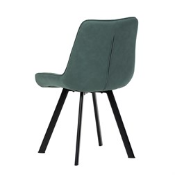 Židle jídelní, zelená látka v dekoru broušené kůže, nohy černý kov