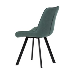 Židle jídelní, zelená látka v dekoru broušené kůže, nohy černý kov