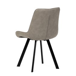 Židle jídelní, béžová látka v dekoru broušené kůže, nohy černý kov