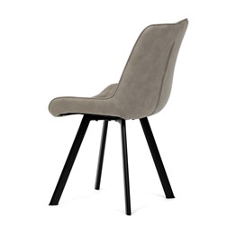 Židle jídelní, béžová látka v dekoru broušené kůže, nohy černý kov