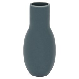 Váza keramická - zúžené hrdlo, modro-šedá