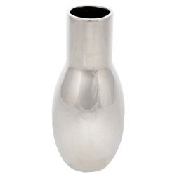 Váza keramická stříbrná.