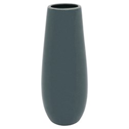 Váza keramická - mírně zaoblená, modro-šedá perleť