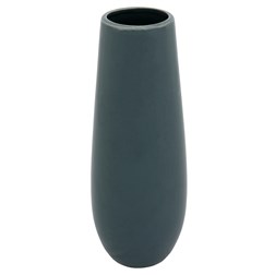 Váza keramická - mírně zaoblená, modro-šedá perleť