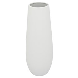Váza keramická - mírně zaoblená, bílá