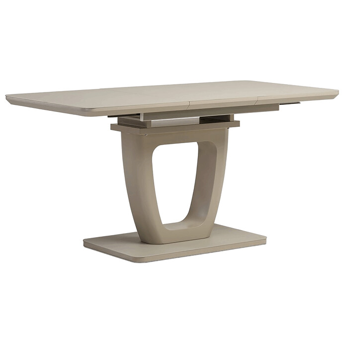 Jedálenský stôl 110+40x75 cm, cappuccino 4 mm sklenená doska, MDF, cappuccino mat HT-430 CAP