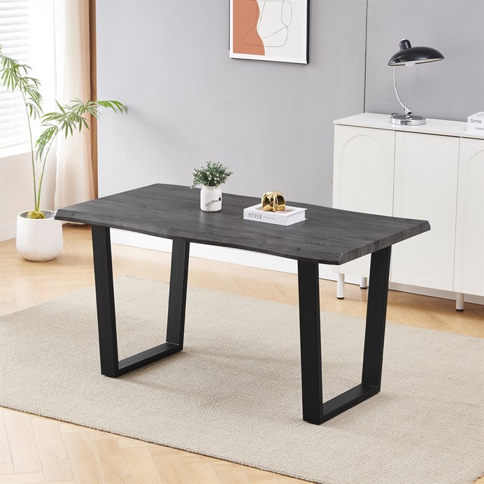 Jedálenský stôl 140x80cm, mdf, sivý dub, HT-F4214 GREY