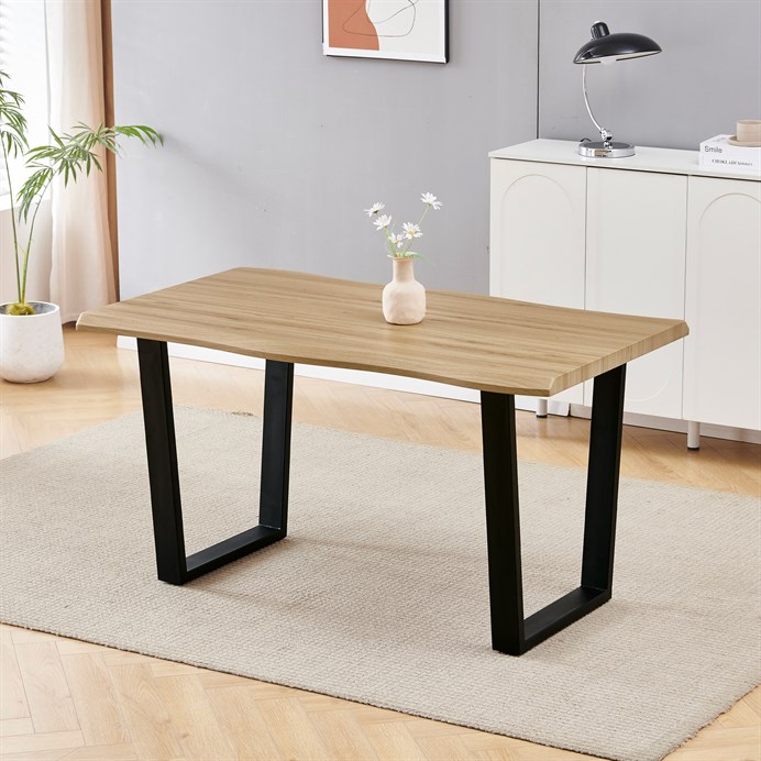 Jedálenský stôl 140x80cm, mdf, divoký dub, HT-F4214 OAK