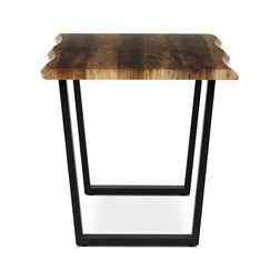 Stůl jídelní, 140x80x75 cm, MDF deska, dekor staré dřevo, kovové nohy ve tvaru U, černý matný lak