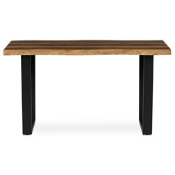 Stůl jídelní, 140x80x75 cm, MDF deska, dekor staré dřevo, kovové nohy ve tvaru U, černý matný lak