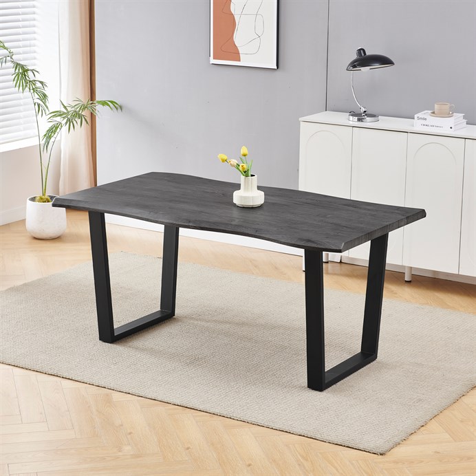 Jedálenský stôl 160x90cm, mdf, sivý dub, HT-F4216 GREY