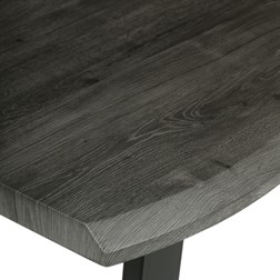 Stůl jídelní, 160x90x75 cm, MDF deska, dekor šedý dub, kovová nohy ve tvaru U, černý matný lak