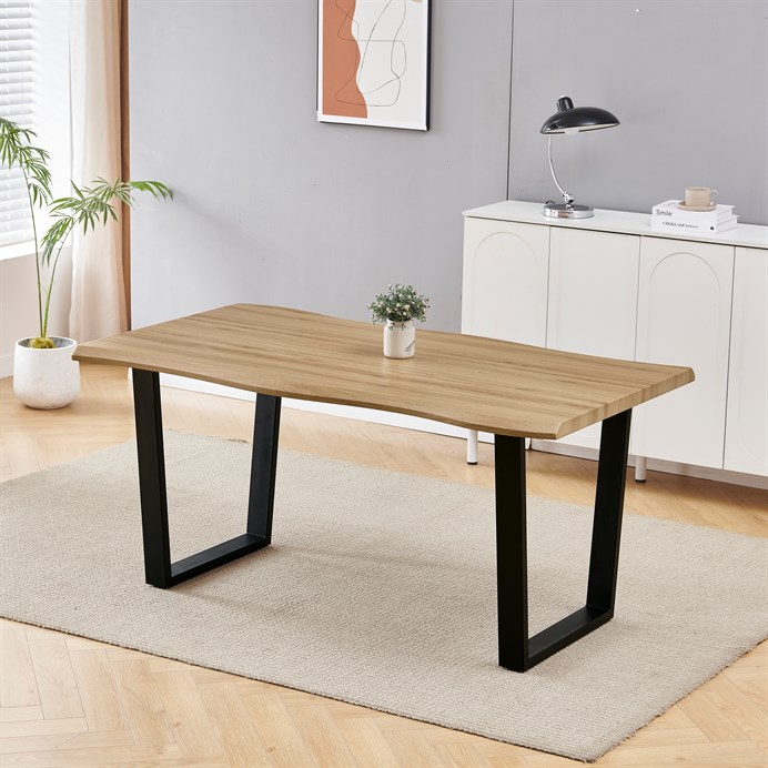 Jedálenský stôl 160x90cm, mdf, divoký dub, HT-F4216 OAK