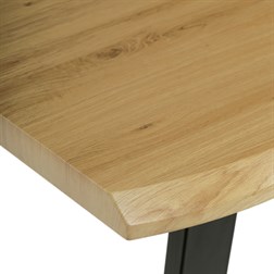 Stůl jídelní, 160x90x75 cm, MDF deska, dekor divoký dub, kovová nohy ve tvaru U, černý matný lak