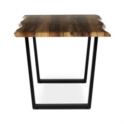 Stůl jídelní, 160x90x75 cm, MDF deska, dekor staré dřevo, kovová nohy ve tvaru U, černý matný lak