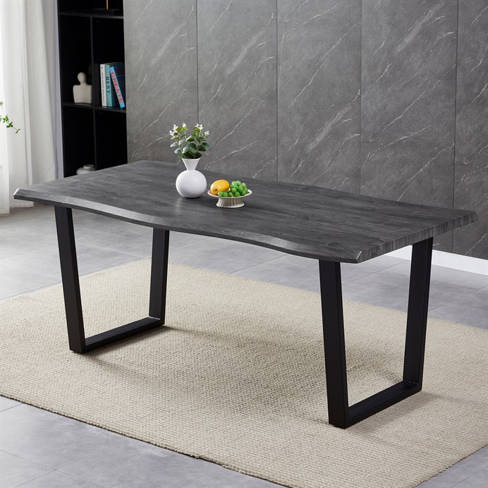 Jedálenský stôl 180x90cm, mdf, sivý dub, HT-F4218 GREY