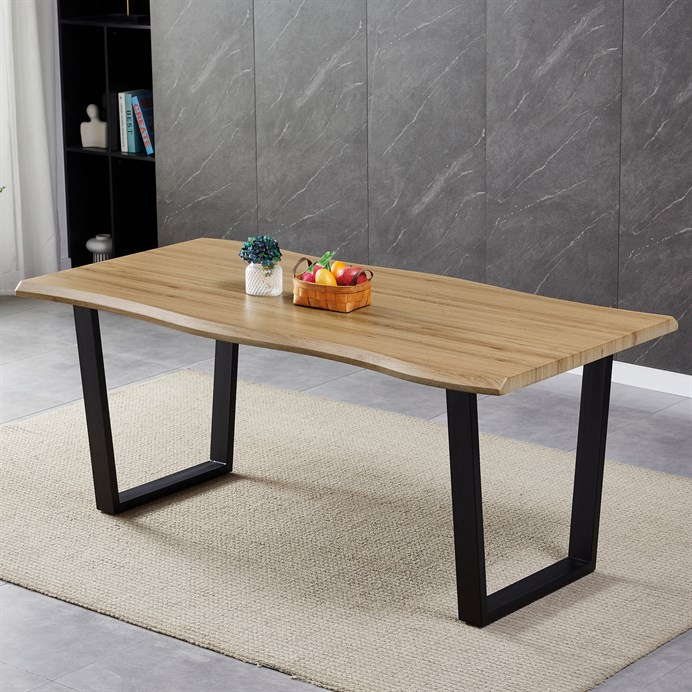 Jedálenský stôl 180x90cm, mdf, divoký dub, HT-F4218 OAK
