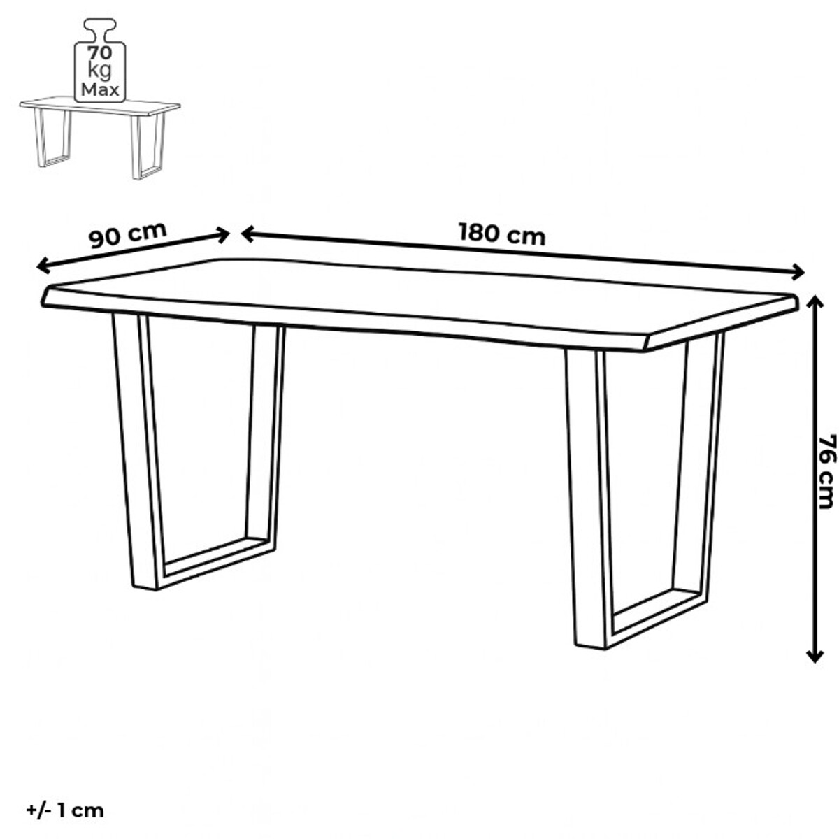 Jedálenský stôl MDF/kov HT-F4218 Dub