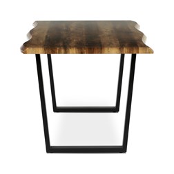 Stůl jídelní, 180x90x75 cm, MDF deska, dekor staré dřevo, kovová nohy ve tvaru U, černý matný lak