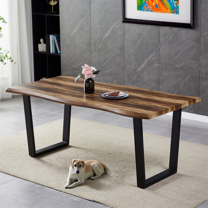 Jedálenský stôl 180x90cm, mdf, old wood, HT-F4218 OLW