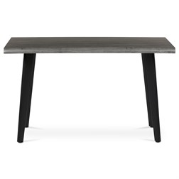 Stůl jídelní, 130x80x75 cm, MDF deska, dekor šedý dub, kov, černý lak