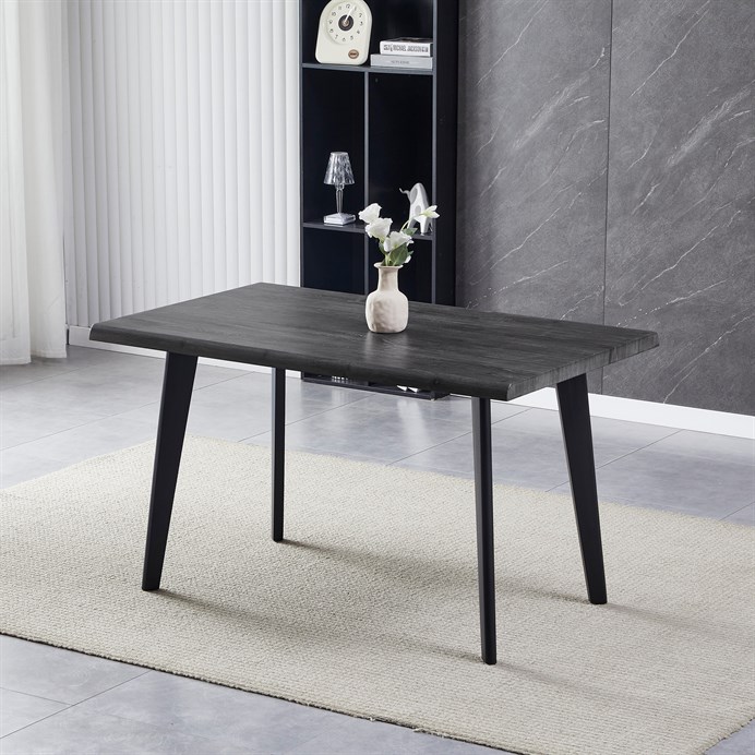 Jedálenský stôl 130x80cm, mdf, sivý dub, HT-F4413 GREY