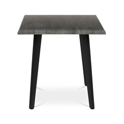 Stůl jídelní, 130x80x75 cm, MDF deska, dekor šedý dub, kov, černý lak