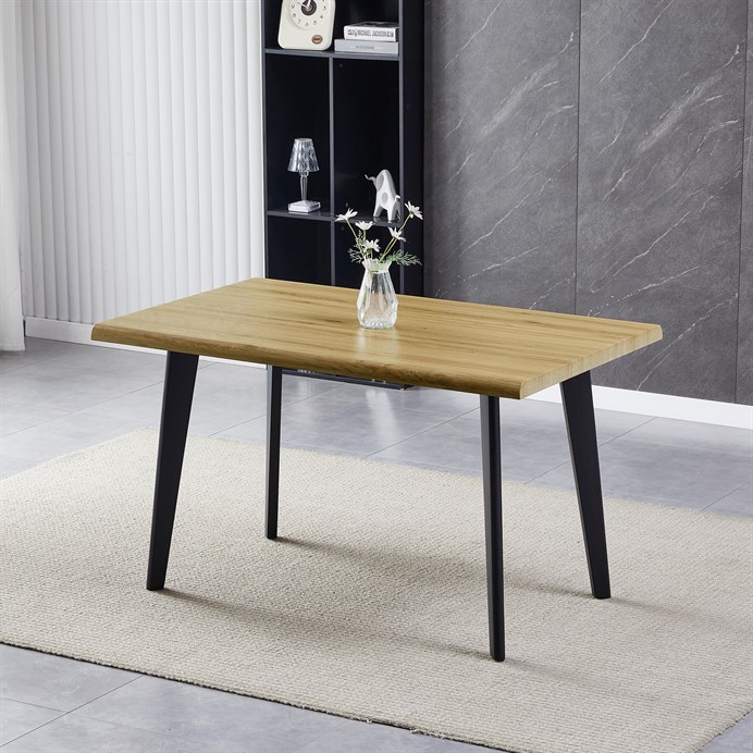 Jedálenský stôl 130x80cm, mdf, divoký dub, HT-F4413 OAK