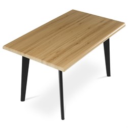 Stůl jídelní, 130x80x75 cm, MDF deska, dekor divoký dub, kov, černý lak