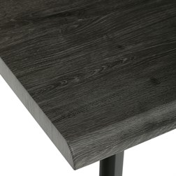 Stůl jídelní, 160x90x75 cm, MDF deska, dekor šedý dub, kov, černý lak