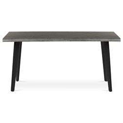 Stůl jídelní, 160x90x75 cm, MDF deska, dekor šedý dub, kov, černý lak