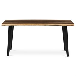 Stůl jídelní, 160x90x75 cm, MDF deska, dekor staré dřevo, kov, černý lak