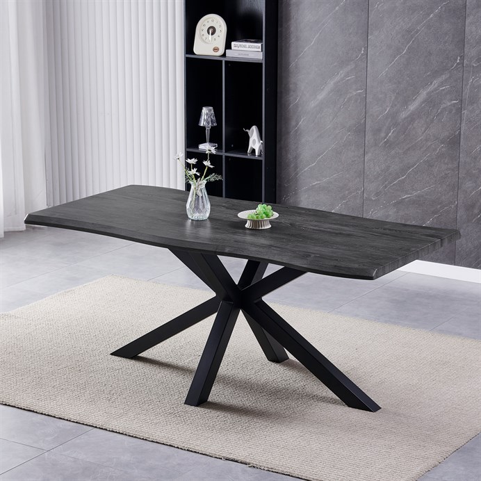 Jedálenský stôl 180x90cm, mdf, old wood, HT-F4618 GREY