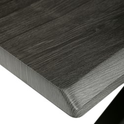 Stůl jídelní, 180x90x75 cm, MDF deska, dekor šedý dub, kovová noha ve tvaru hvězdy, černý lak