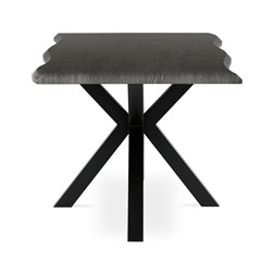 Stůl jídelní, 180x90x75 cm, MDF deska, dekor šedý dub, kovová noha ve tvaru hvězdy, černý lak