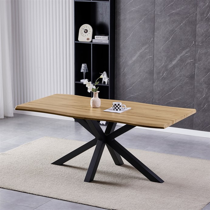 Jedálenský stôl 180x90cm, mdf, old wood, HT-F4618 OAK