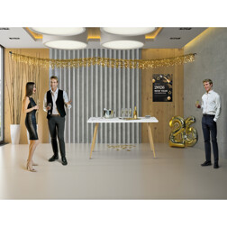 Stůl jídelní 140x80, MDF, bílá matná deska, kovové nohy v barvě dubu.