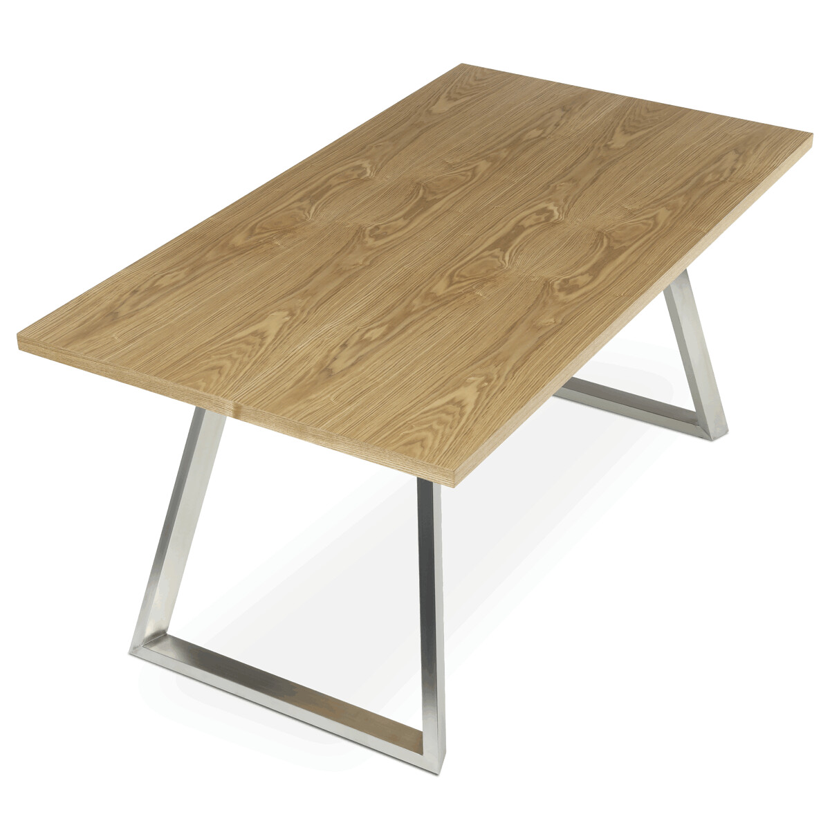 Jedálenský stôl dyha/brúsený nerez HT-W1515 OAK Dub