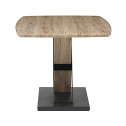 Stůl jídelní 160x90cm, MDF, 3D dekor dub san remo, kovové nohy, černý lak.