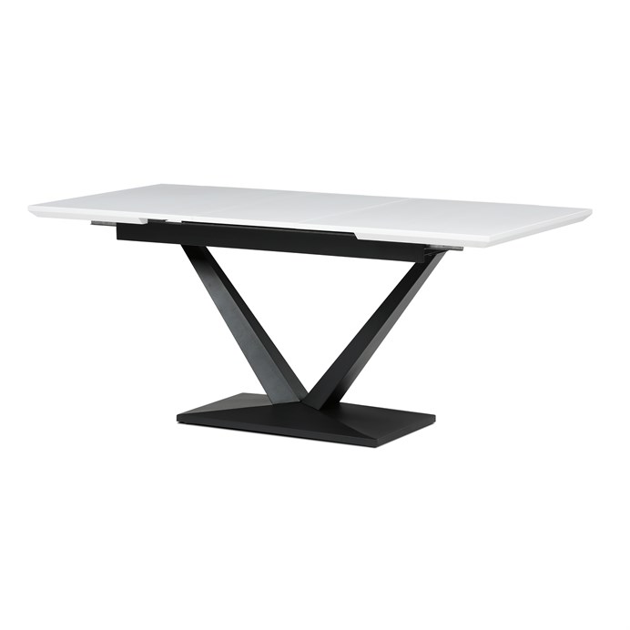 Jedálenský stôl rozkladací 140-180x85 cm, mdf, biela, HT-W1630 WT
