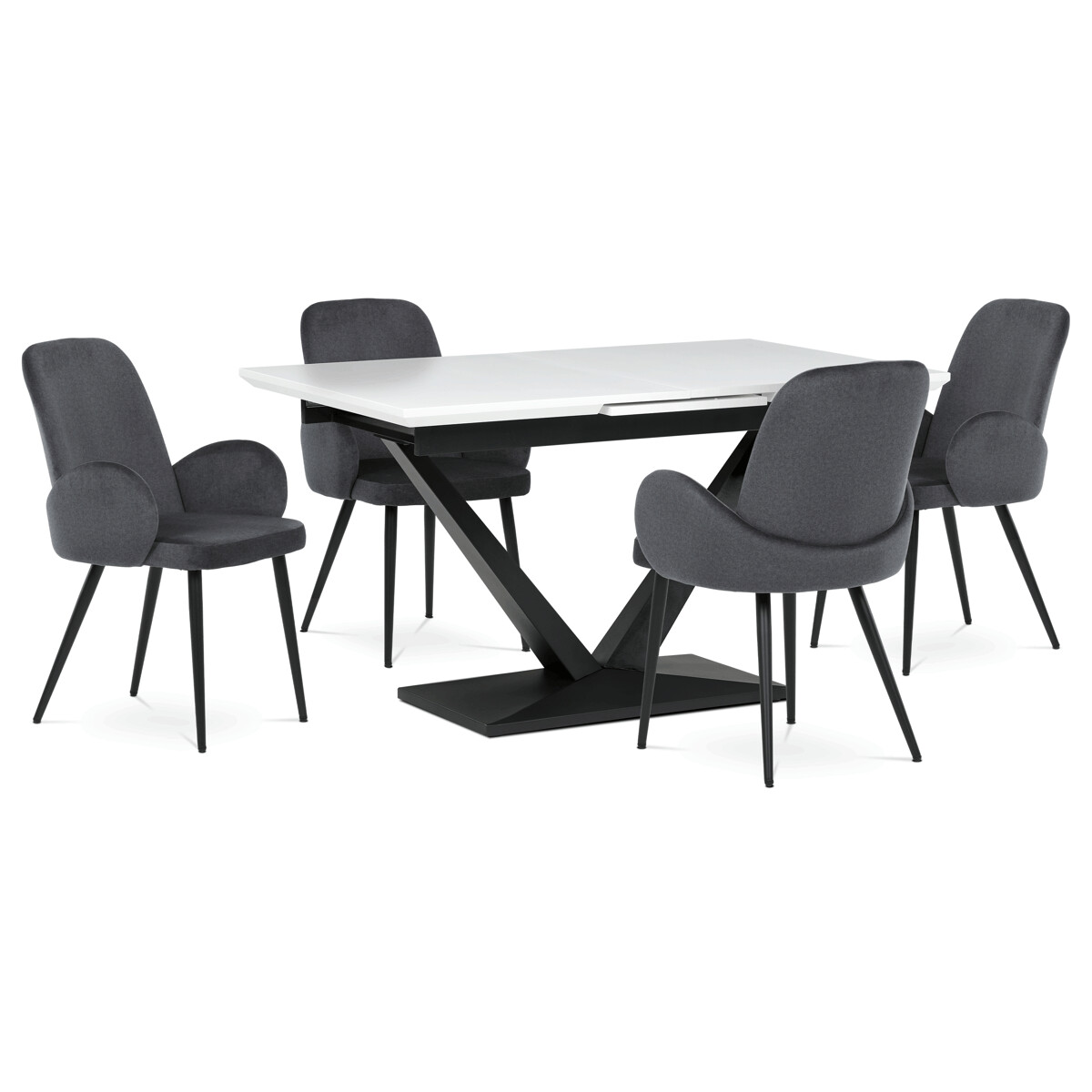 Rozkladací jedálenský stôl MDF/kov HT-W1630 WT Biela