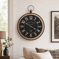 Hodiny nástěnné - styl kapesních hodinek, kovové, 58 cm