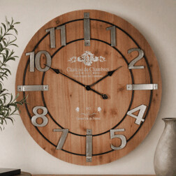 Hodiny nástěnné - hnědé, arabské číslice, MDF, 68 cm