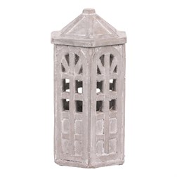 Domek betónový na čajovou svíčku - zahradní svícen.