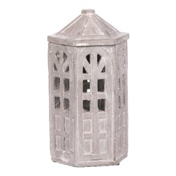 Domek betónový na čajovou svíčku - zahradní svícen.