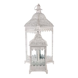 Kovová lucerna, sada 2ks. Cena za sadu.. Barva bílá antik.