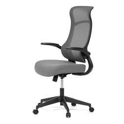 Kancelářská židle, houpací mech., černá MESH, plast. Kříž