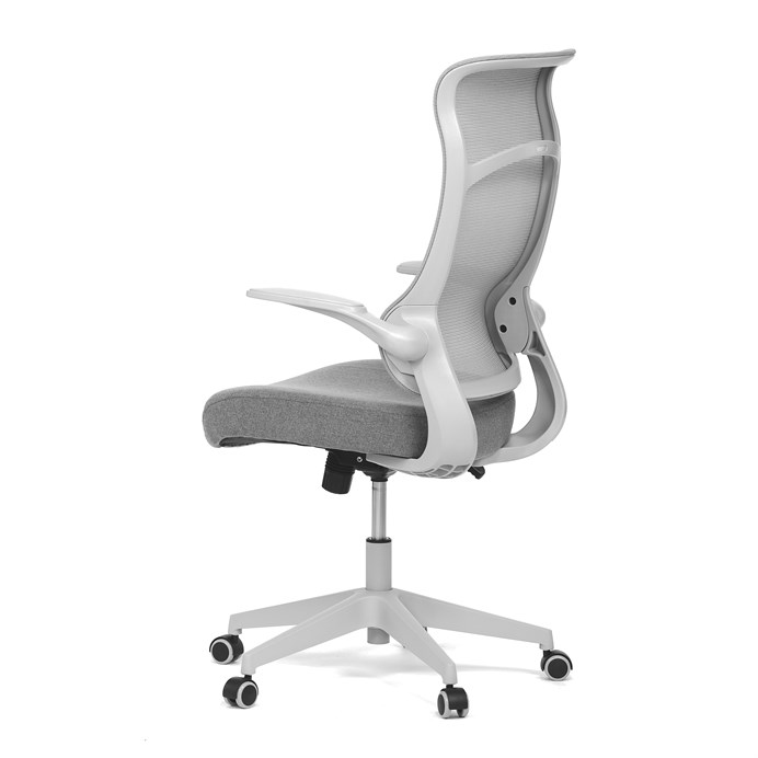 Kancelárska stolička, houpací  mech., šedá MESH, plast. Kříž KA-A182 GREY