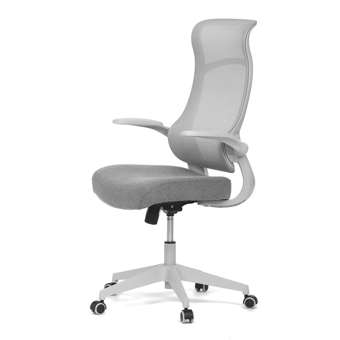 Kancelárska stolička, houpací  mech., šedá MESH, plast. Kříž KA-A182 GREY