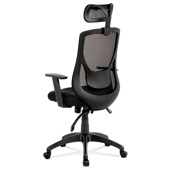 Kancelárska stolička, synchrónny mech., čierna MESH, plast. Kríž KA-A186 BK